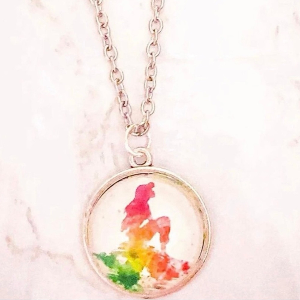 Little Mermaid Ariel Silver Pendant Necklace